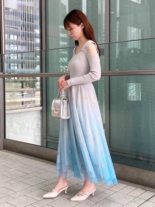 MERCURY DUO上着　着用1回 配色ロングガウンコート[品番：MKSW0011776]｜MERCURYDUO