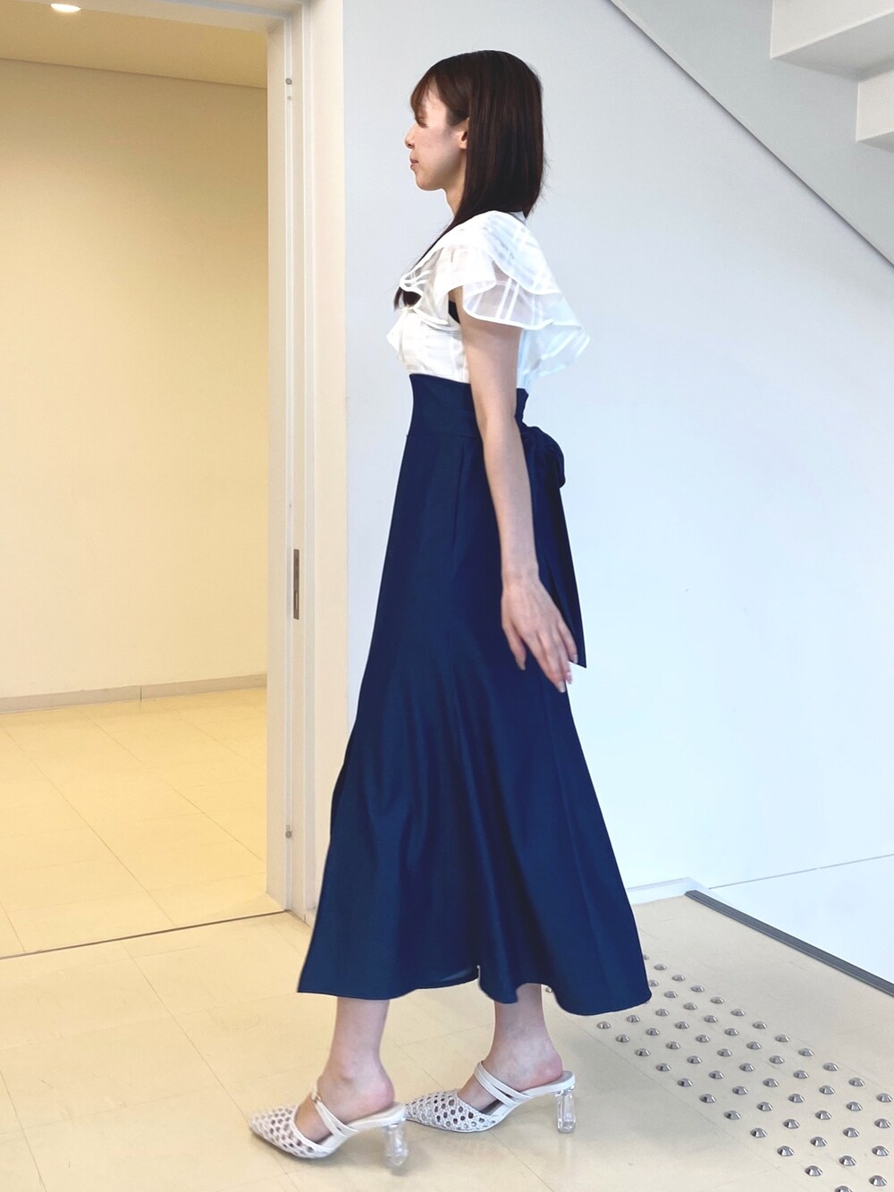 MERCURYDUO シアーチェックラッフルドッキングワンピース がたかっ
