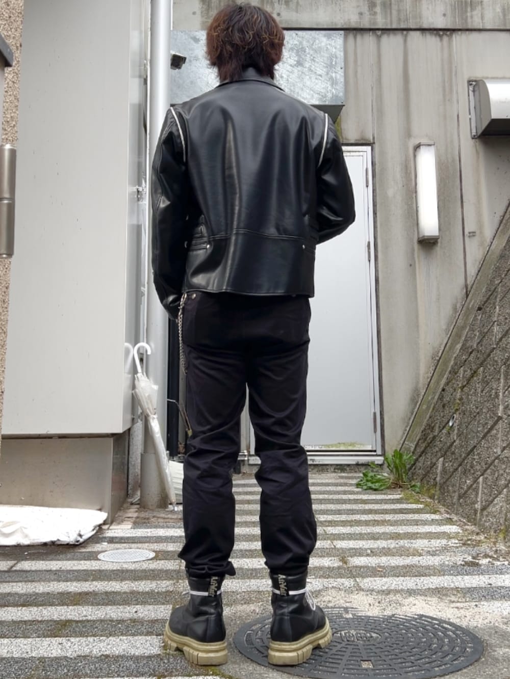 しょ🐶｜UNDERCOVERのライダースジャケットを使ったコーディネート - WEAR