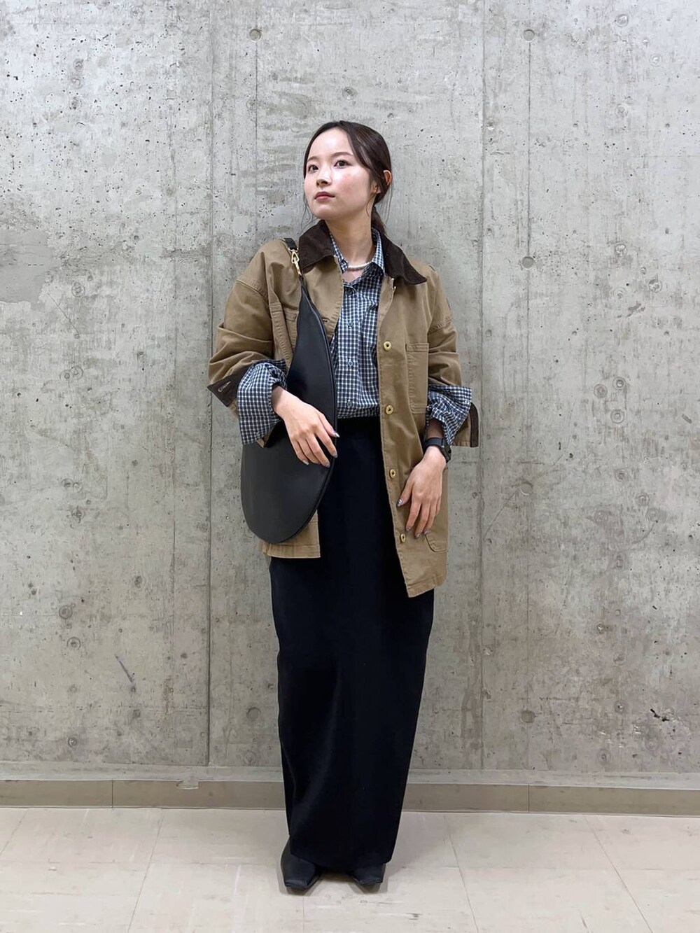 「低身長、高見え、きれいめ、骨格ストレート、BARNYARDSTORM、カジュアル、カジュアルコーデ、春コーデ、春服みてみて、春アウター、ジャケット、ジャケットスタイル、シャツ、シャツスタイル、スカート」|「BARNYARDSTORMのBARNYARDSTORM / スタンダードシャツ(シャツ/ブラウス、その他)」を使った、karafulさん(レディース・147cm)の冬コーディネートの6枚目の写真