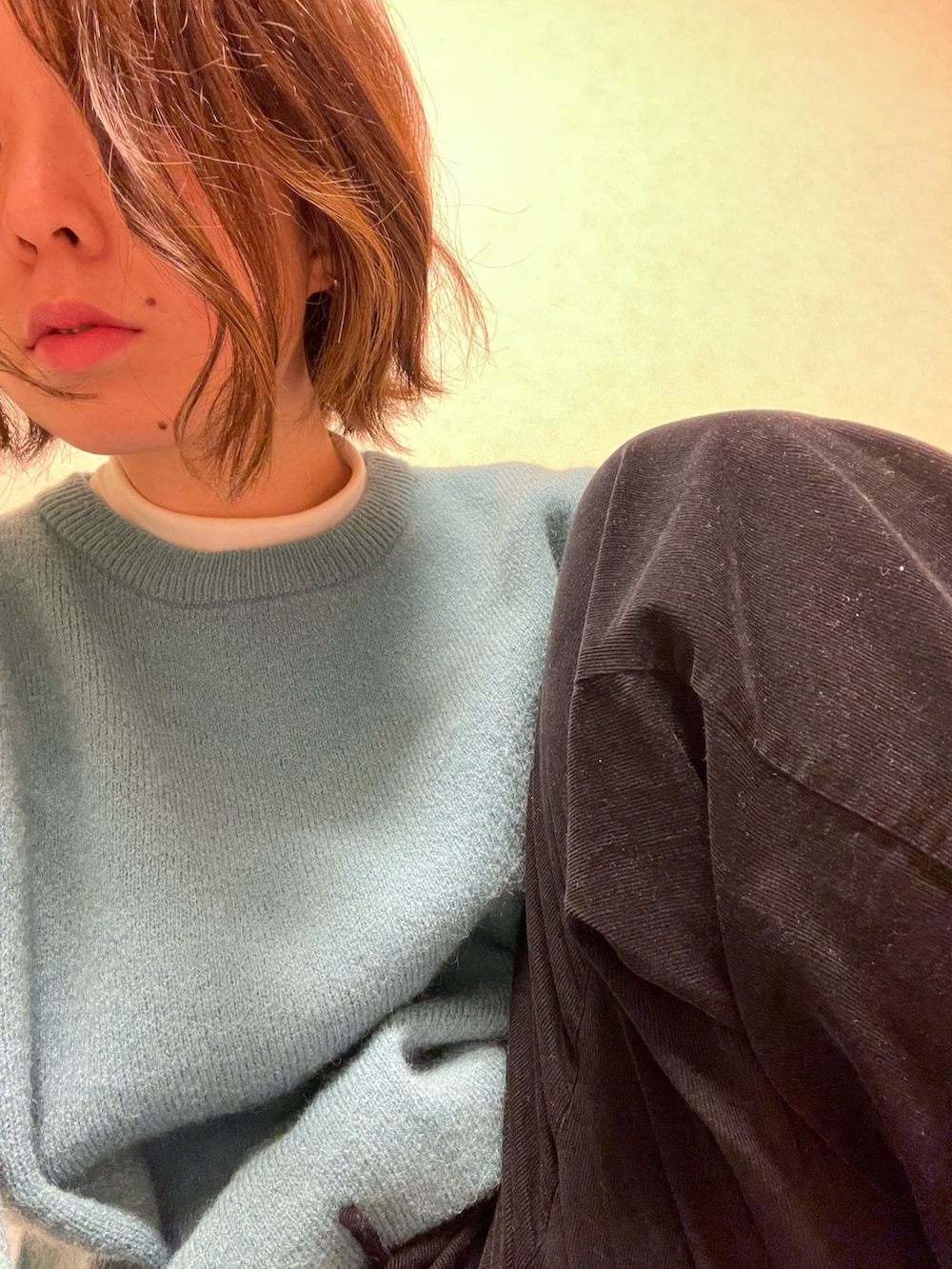 「カジュアルコーデ、おしゃれさんと繋がりたい、骨格ウェーブ、ブルベ夏、イエベ春」｜「ORiental TRafficの【FUDGE 10月号/JJ 11月号掲載】秋冬新作★異素材ローファー★8311（ローファー、ブラウン系）」を使った、ばんさん（レディース・169cm）の冬コーディネートの2枚目の写真