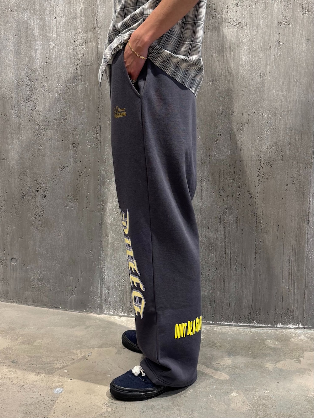 【希少】ddim 刺繍スウェットパンツ 黄色 M 日本激安 Dime スウェットパンツ イエロー