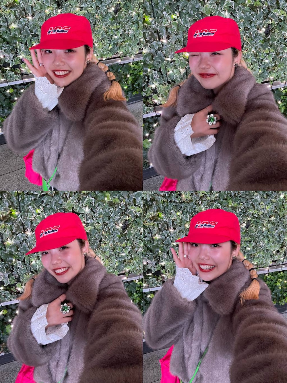 グレー系のスカート、ホワイト系のTシャツ/カットソー、ベージュ系のその他アウターを着用したレディースの秋コーディネートの3枚目の写真