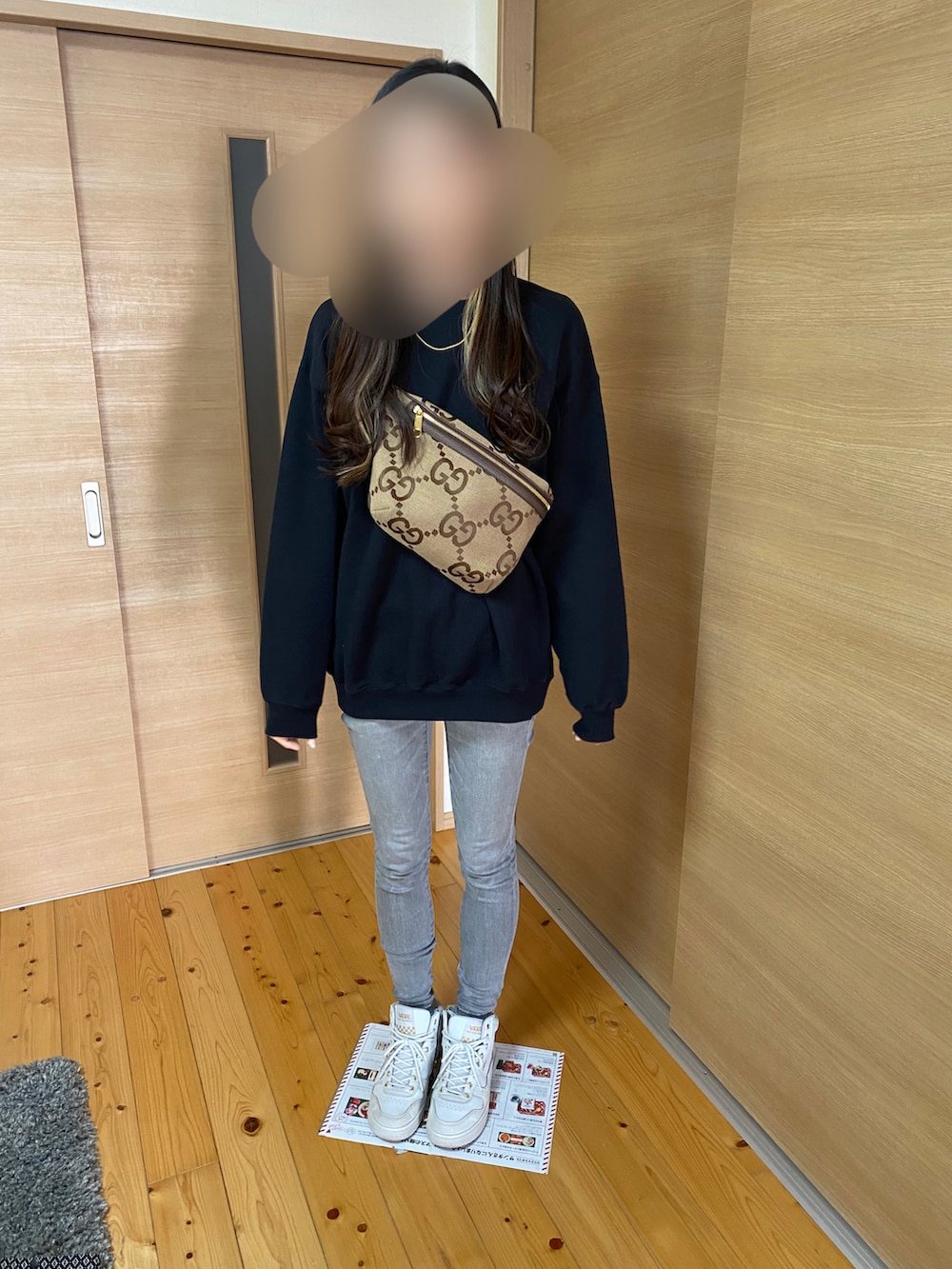 「シンプルコーデ、パンツスタイル」｜「THE NORTH FACEのTHE NORTH FACE / Nuptse Jacket（ダウンジャケット/コート、ブラック系）」を使った、as2k328さん（レディース・173cm）の冬コーディネートの2枚目の写真