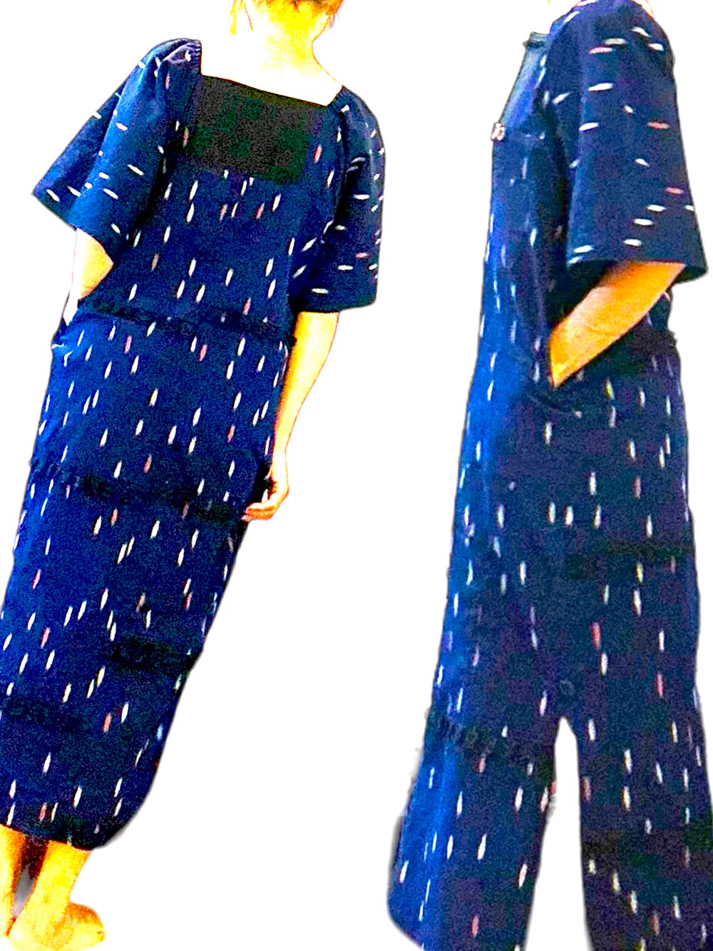 ブルー系のワンピース/ドレスを着用したレディースの夏コーディネートの2枚目の写真