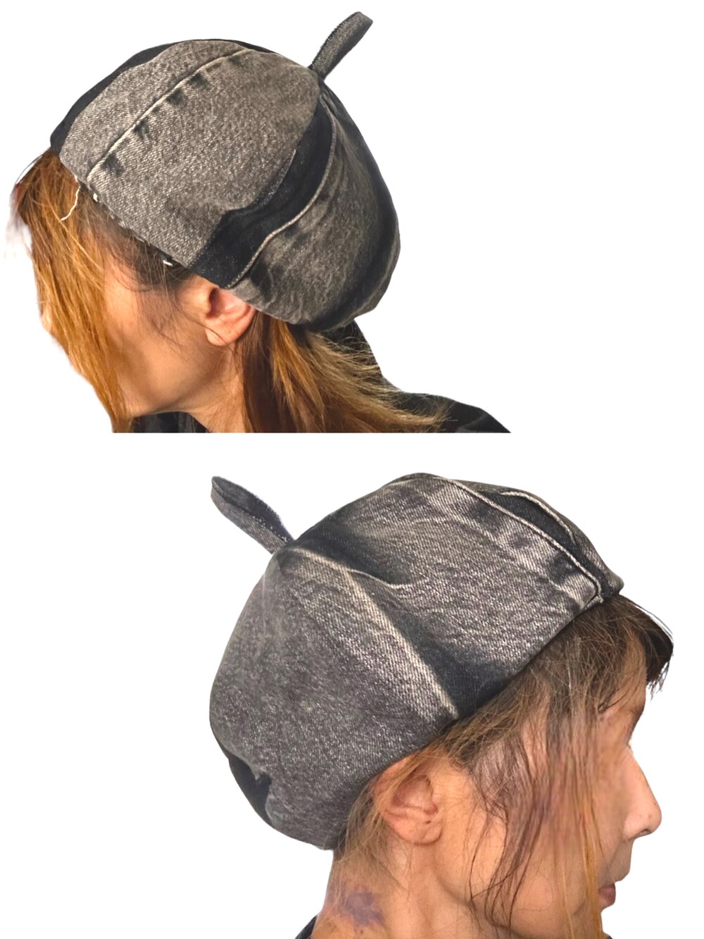 グレー系のハンチング/ベレー帽を着用したレディースの秋コーディネートの3枚目の写真