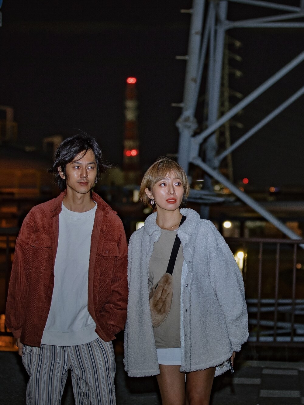 「アラフォー、アラフィフ、コーデュロイジャケット、ストライプパンツ、ゆるコーデ、大人カジュアル、オトナカジュアル、ブーツスタイル、秋服コーデ、ブーツ、WEGO、40代ファッション、ビッグシルエット、カジュアルコーデ、モコモコアウター」｜「WEGOのアイテム（ジャケット/アウター、ブラウン系）」を使った、インスタ→bz178koshu47さん（レディース・160cm）の秋コーディネートの2枚目の写真