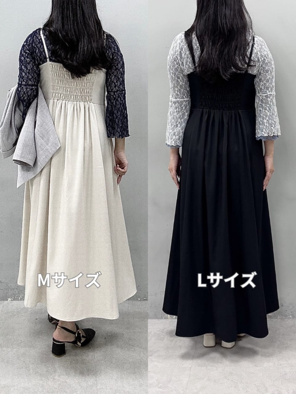 ホワイト系のワンピース、ブルー系のTシャツ/カットソー、ブルー系のTシャツ/カットソーを着用したレディースの春コーディネートの3枚目の写真