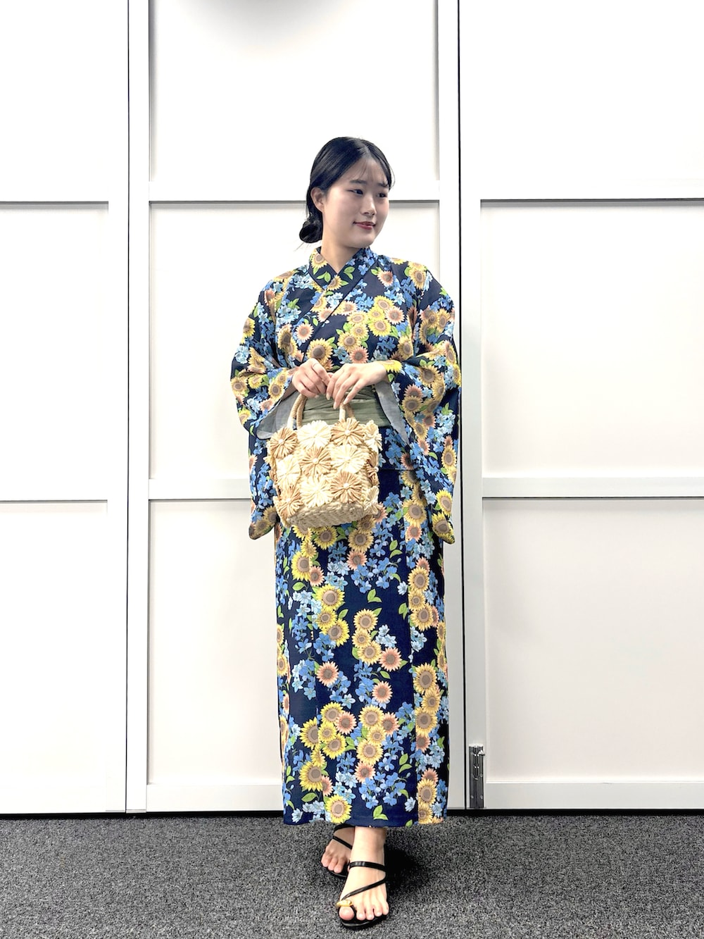 「夏、浴衣、デートコーデ、夏祭り、兵児帯、浴衣女子、浴衣コーデ」｜「natural coutureのラメしわ兵児帯（その他小物、グリーン系）」を使った、airiさん（骨格ストレート・レディース・161cm）の春コーディネートの4枚目の写真