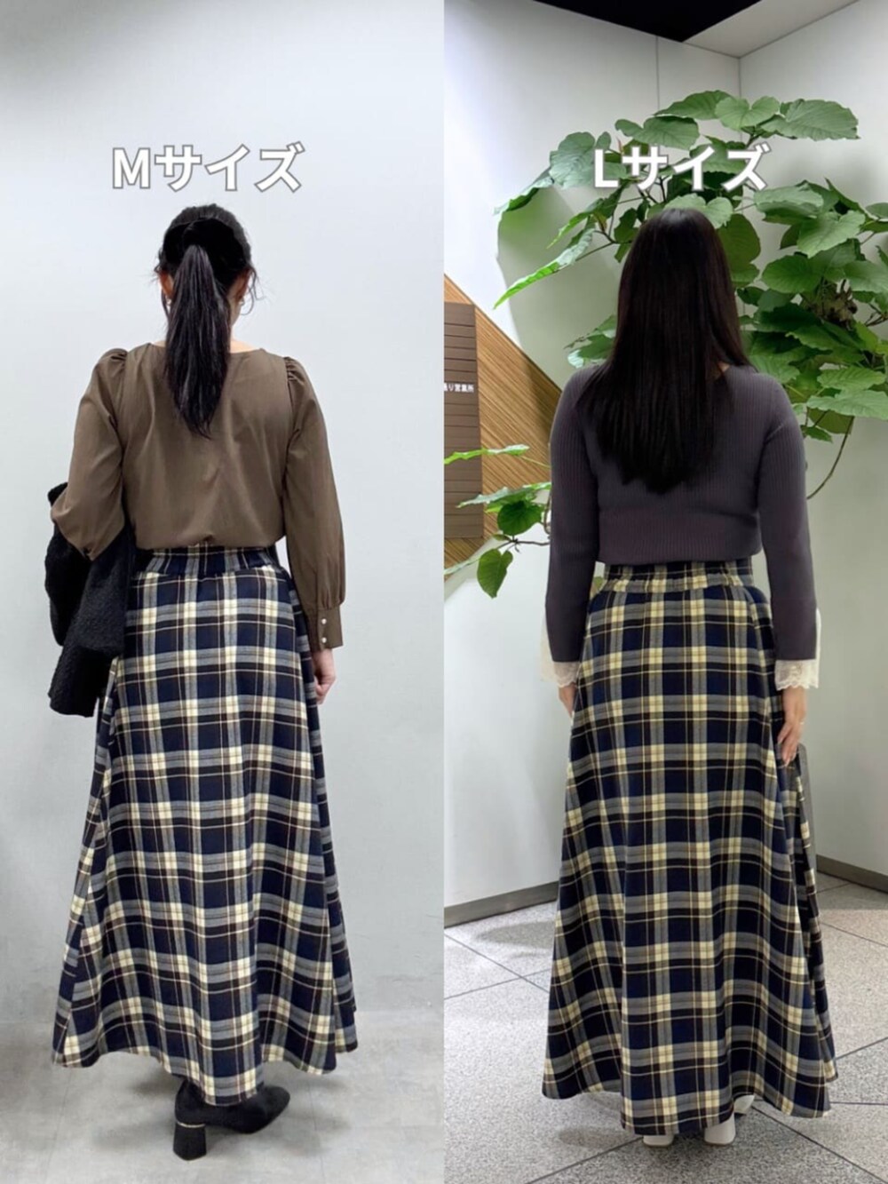 ブラウン系のシャツ/ブラウス、ホワイト系のスカート、ホワイト系のスカートを着用したレディースの秋コーディネートの4枚目の写真