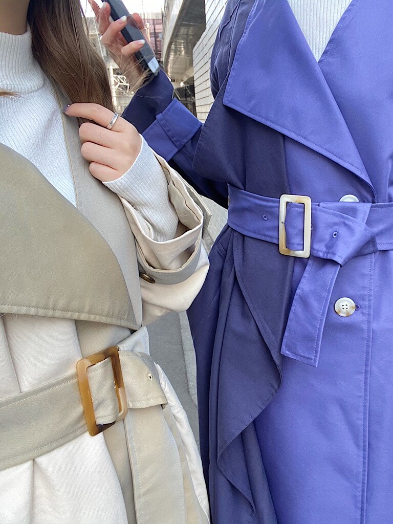 MURUA スイッチカラー トレンチコート パープル＆ネイビー