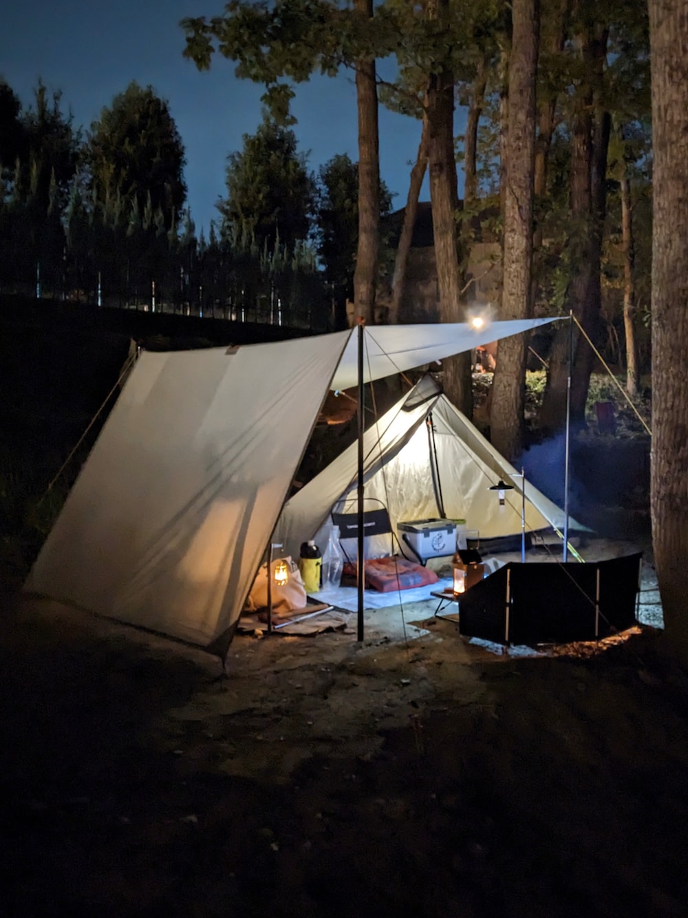 グリーン系のマウンテンパーカー、グレー系のその他パンツ、グリーン系のその他シューズを着用したメンズの秋コーディネートの3枚目の写真