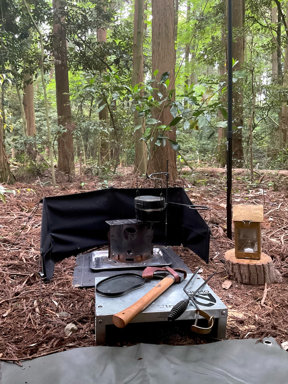 グリーン系のサロペット/オーバーオール、ベージュ系のTシャツ/カットソー、グリーン系のその他シューズを着用したメンズの春コーディネートの2枚目の写真