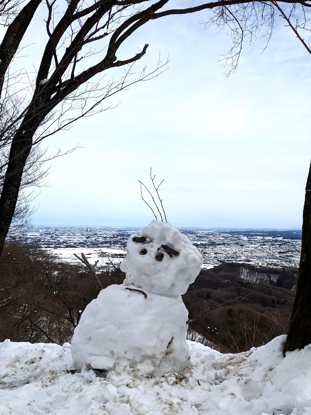 レッド系のマウンテンパーカー、ベージュ系のパンツ、ブラウン系のブーツを着用したメンズの冬コーディネートの3枚目の写真
