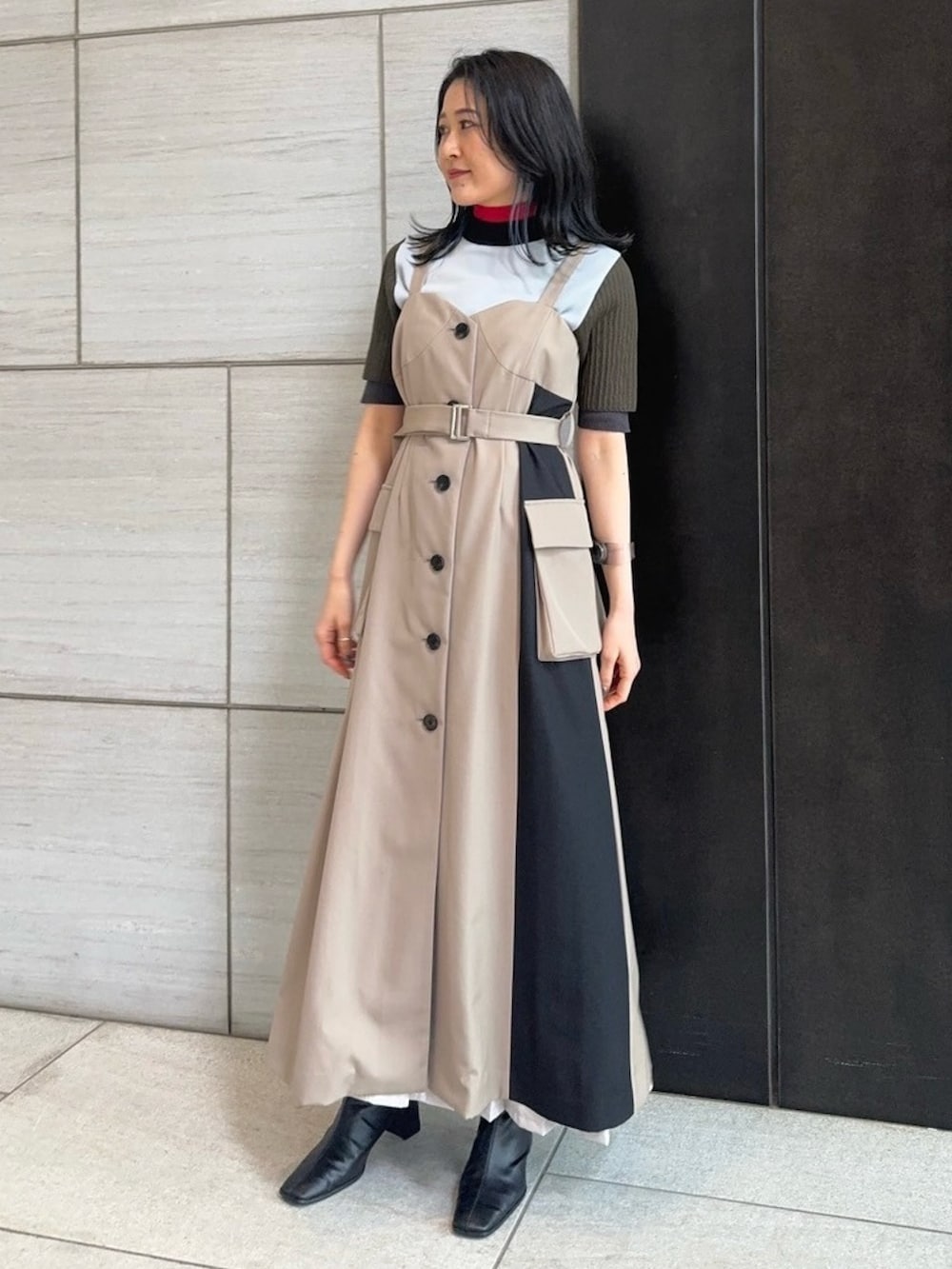 「UNITED TOKYOのリモーブコンビトレンチコート（トレンチコート、ベージュ系）」を使った、UNITED TOKYO STAFFさん（レディース・158cm）の春コーディネートの4枚目の写真