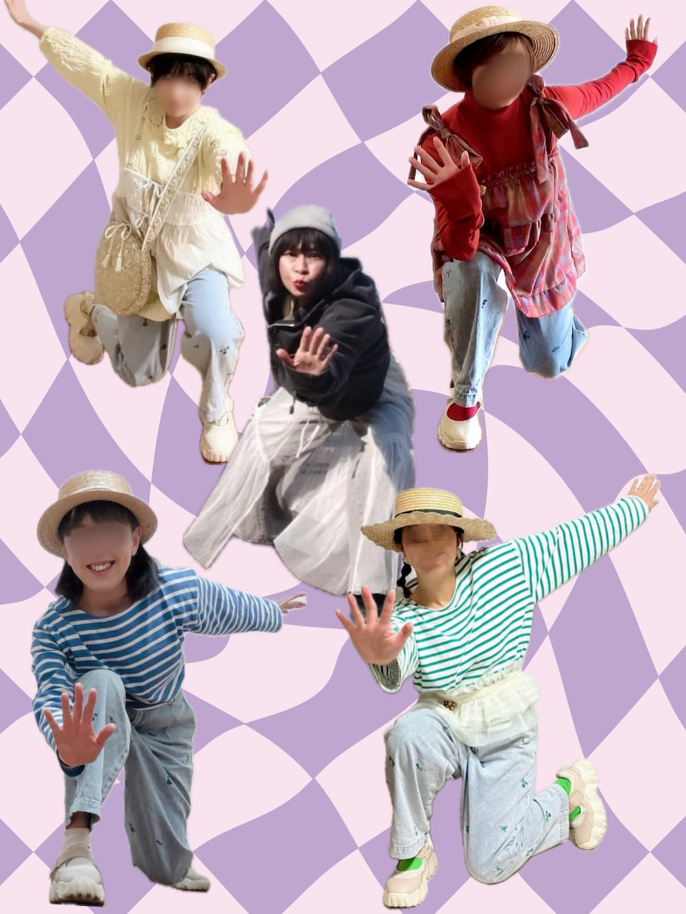 ブルー系のその他パンツ、ベージュ系のスニーカー、レッド系のTシャツ/カットソーを着用したレディースの春コーディネートの2枚目の写真