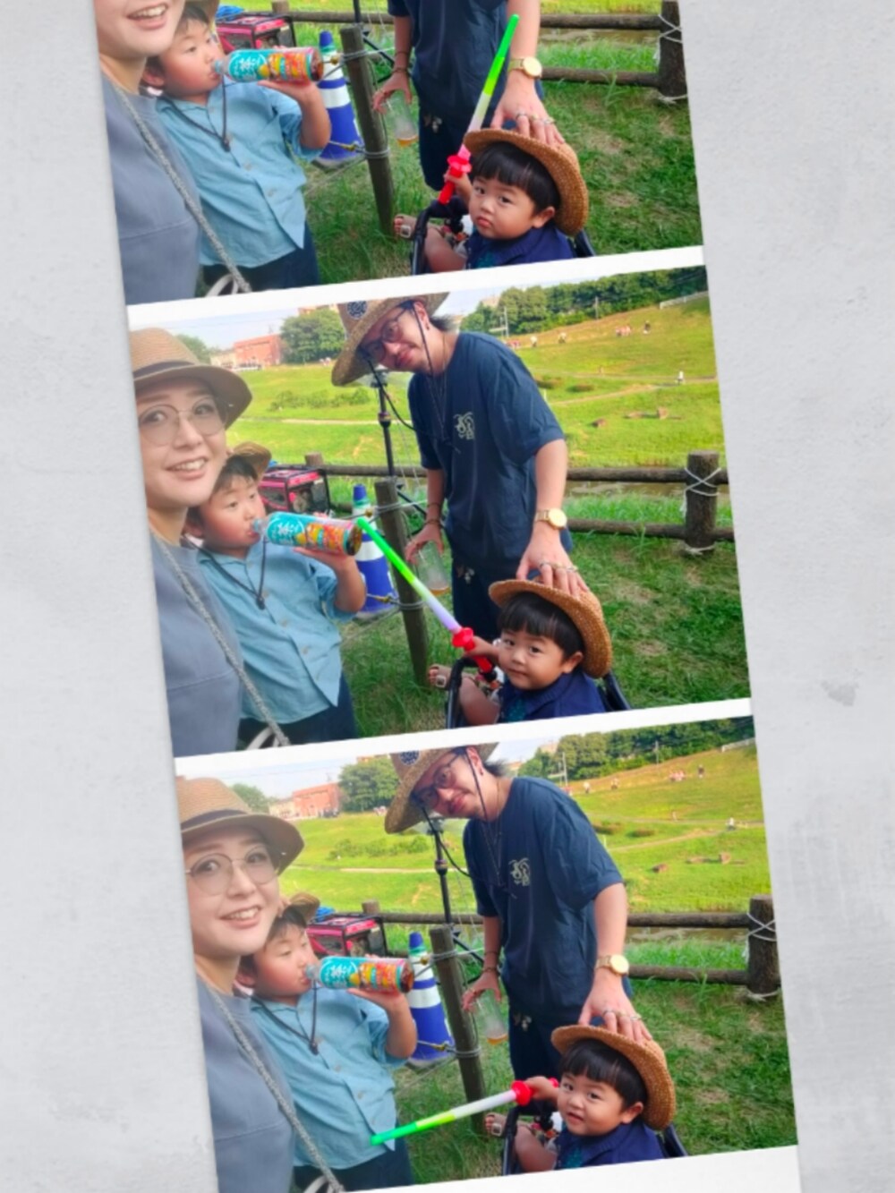 ブルー系のシャツ/ブラウス、ブルー系のパンツ、ブルー系のサンダルを着用したキッズの夏コーディネートの5枚目の写真