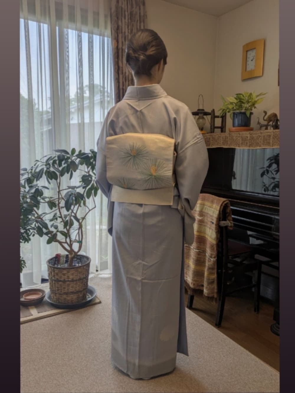 「着物、着物コーデ」｜「江戸小紋のアイテム（着物、ブルー系）」を使った、kkgnu2msさん（レディース・168cm）の夏コーディネートの2枚目の写真