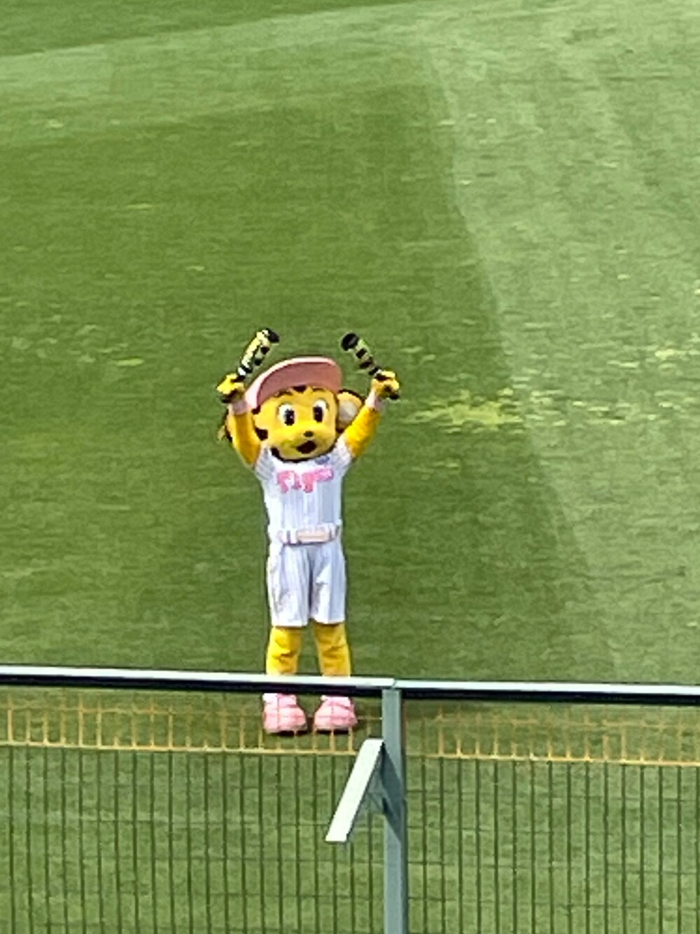 グリーン系のTシャツ/カットソー、グリーン系のその他パンツ、ブラック系のスニーカーを着用したレディースの春コーディネートの3枚目の写真