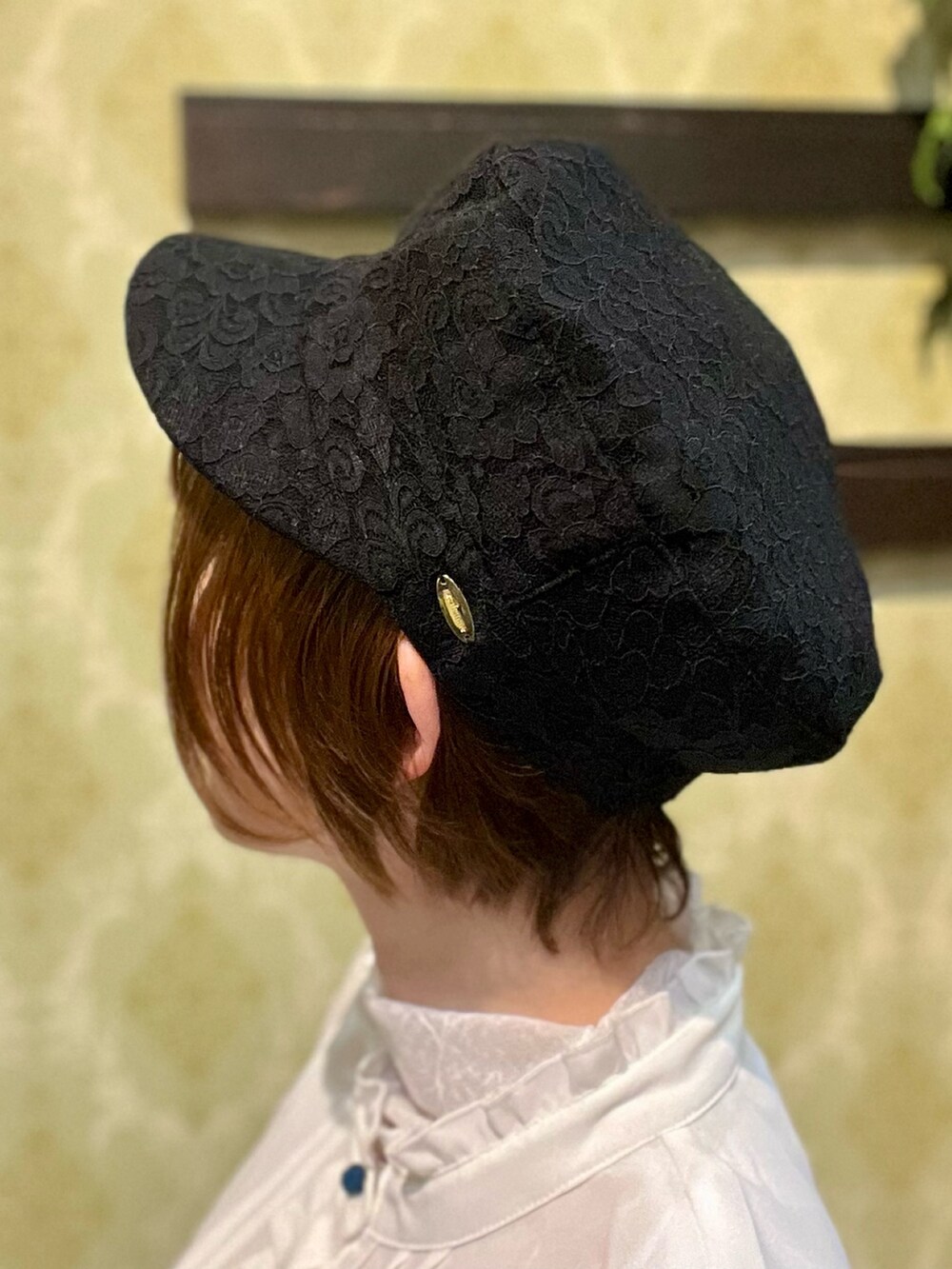 「春めき満開コーデ、キャップ、ワンピース、デートコーデ、休日スタイル、お出かけコーデ、axes femme、オトナカワイイ、お花見コーデ、レイヤードスタイル、ワンピーススタイル、着物」|「axes femmeの燦爛柄ワンピース(ワンピース、ブルー系)」を使った、ハナミズキさん(レディース・158cm)の春コーディネートの9枚目の写真