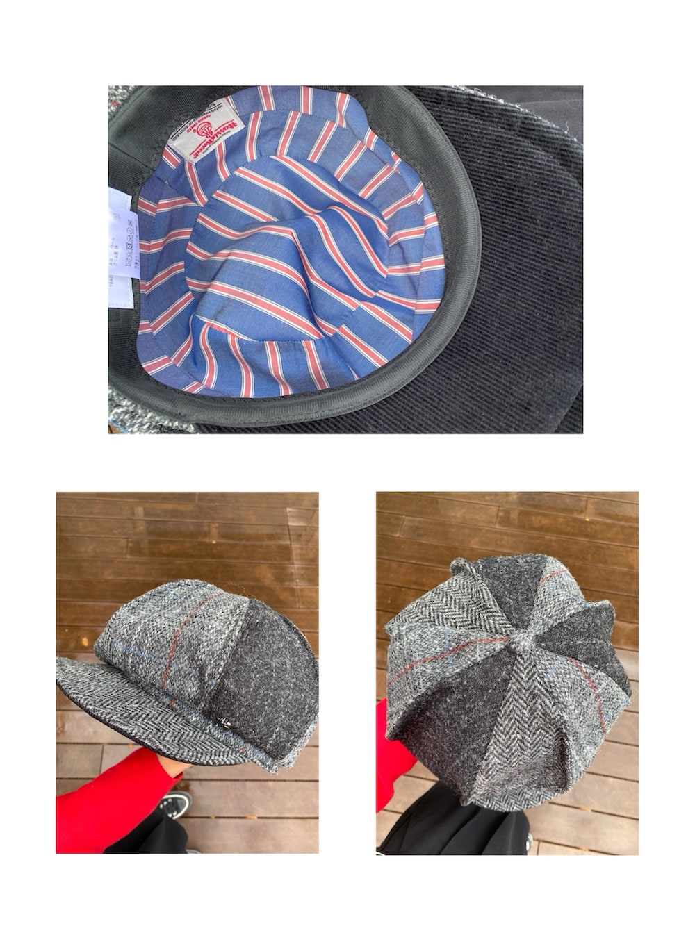 ブラック系のモッズコート、レッド系のニット/セーター、ブラック系のトートバッグを着用したレディースの秋コーディネートの9枚目の写真