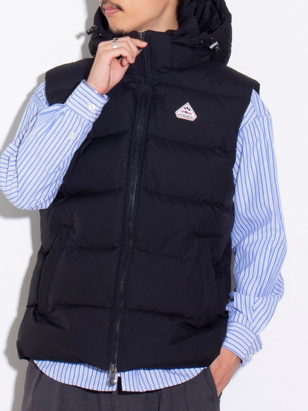 須山(FREDY & GLOSTER EC)｜Pyrenexのダウンベストを使った