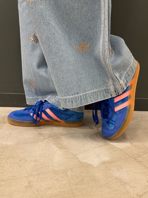 ADIDAS◆デニムラインストーンジャケット/デニムパンツセット ADIDAS◇デニムラインストーンジャケット/デニムパンツセット