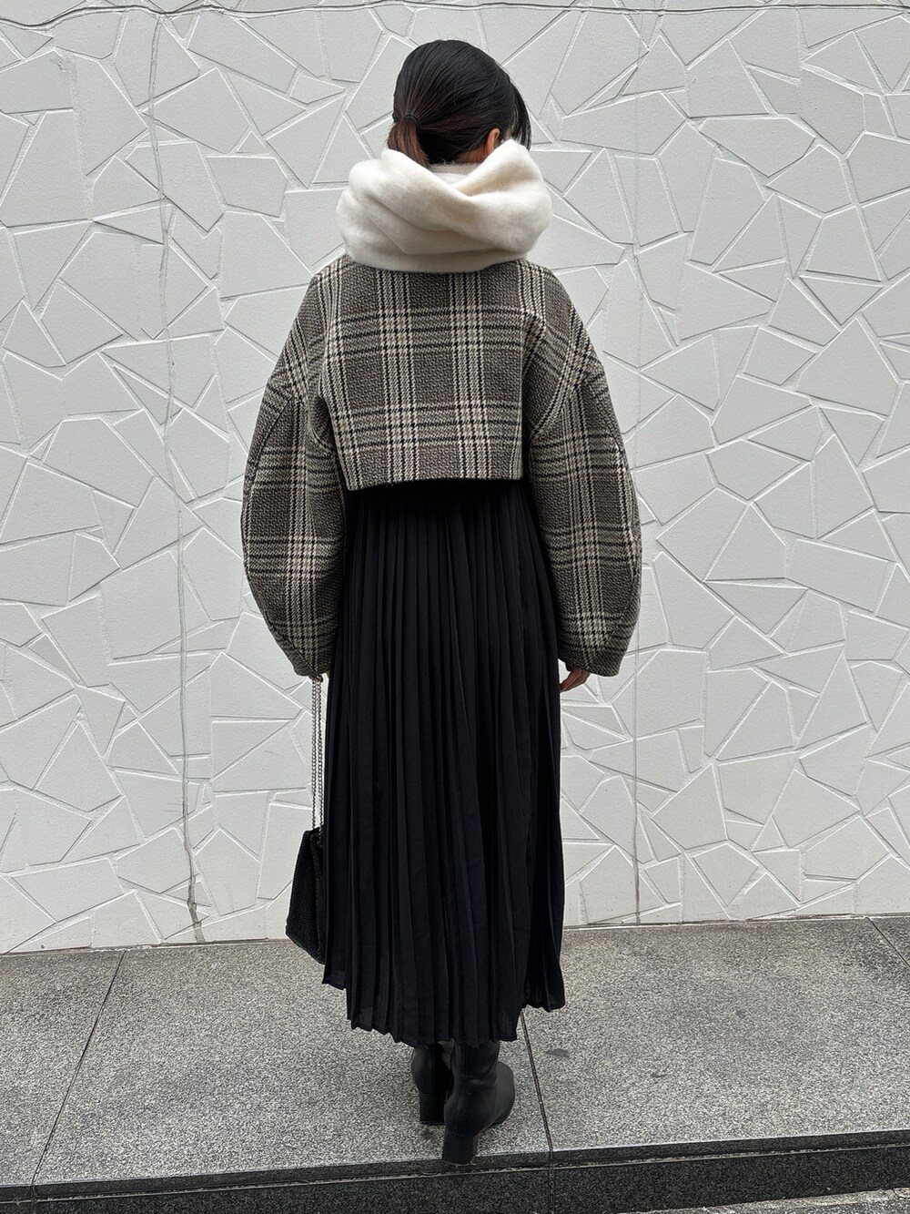CLANE クラネ ROUND SLEEVE SHORT JACKET 黒 CLANE（クラネ）の「【CLANE/クラネ】ROUND SLEEVE SHORT JACKET