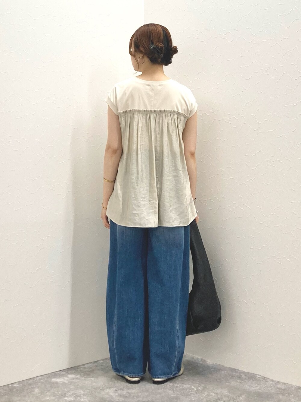 「NOLLEY’Sの割繊コンビプルオーバーカットソー（Tシャツ/カットソー、ベージュ系）」を使った、nol murakamiさん（レディース・152cm）の夏コーディネートの8枚目の写真