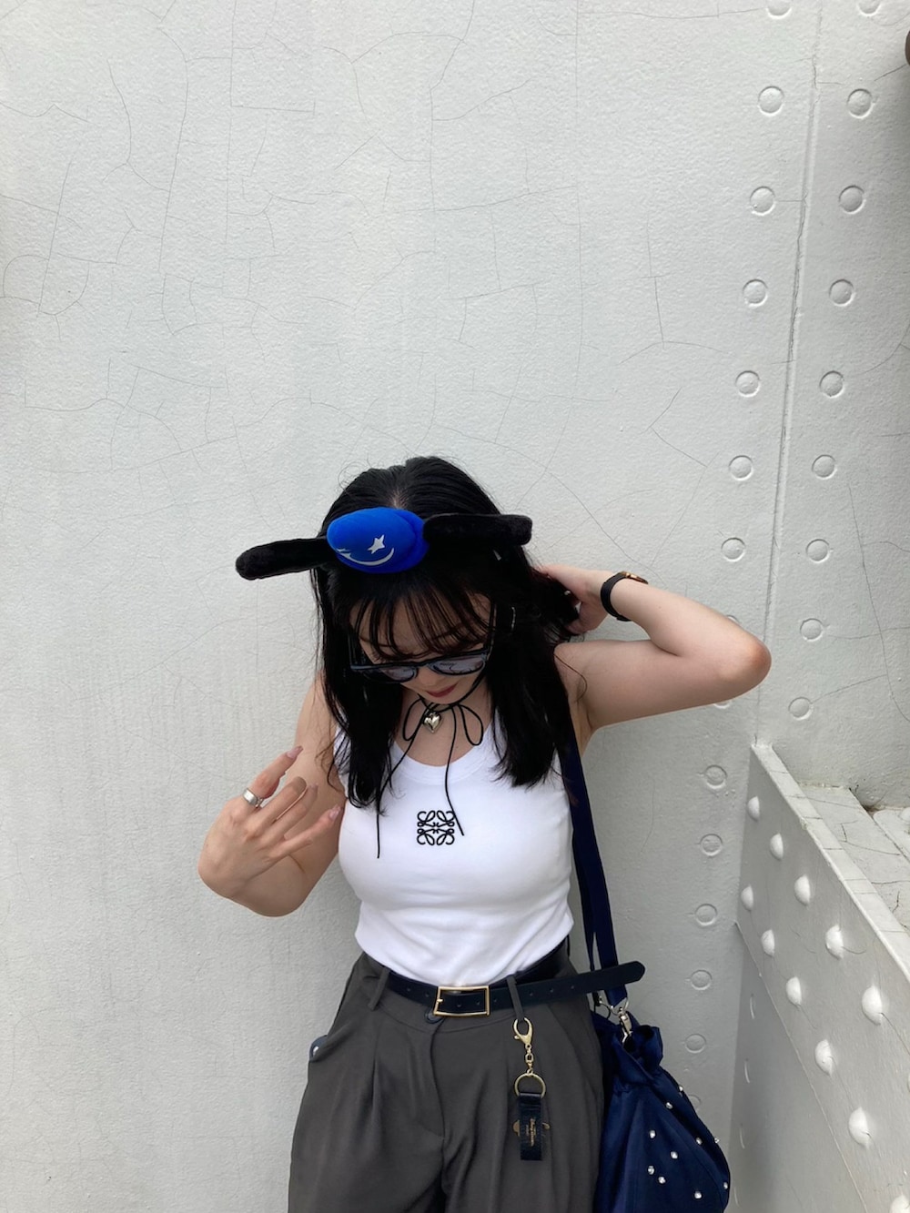 LOEWE ブラック タンクトップ タグ付き アナグラム タンクトップ