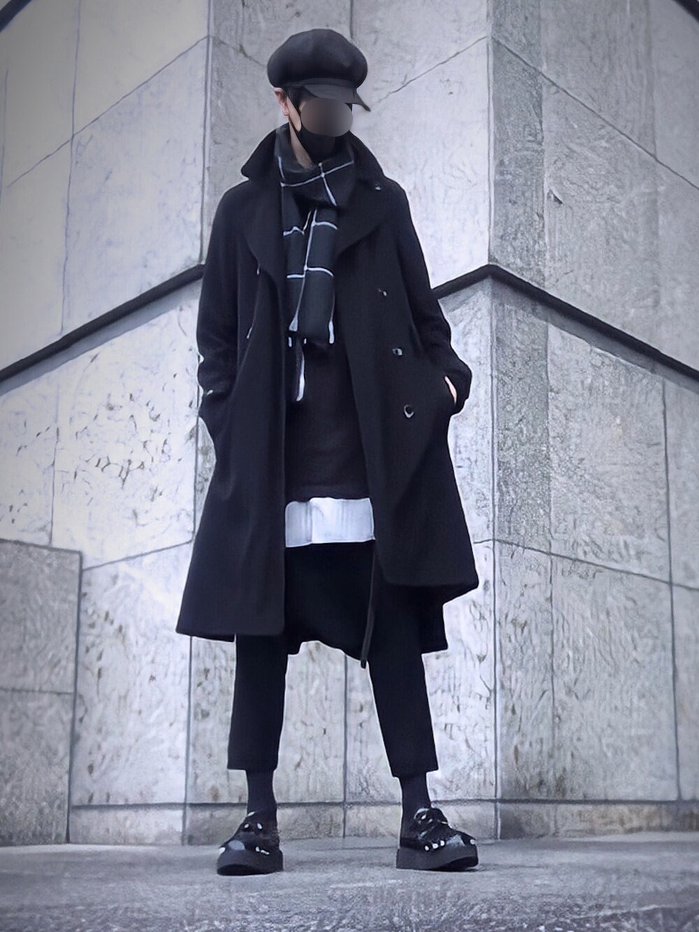 COMME des GARÇONS トレンチコート L 黒 コムデギャルソンCOMME des GARCONS エステルカットオフデザイン