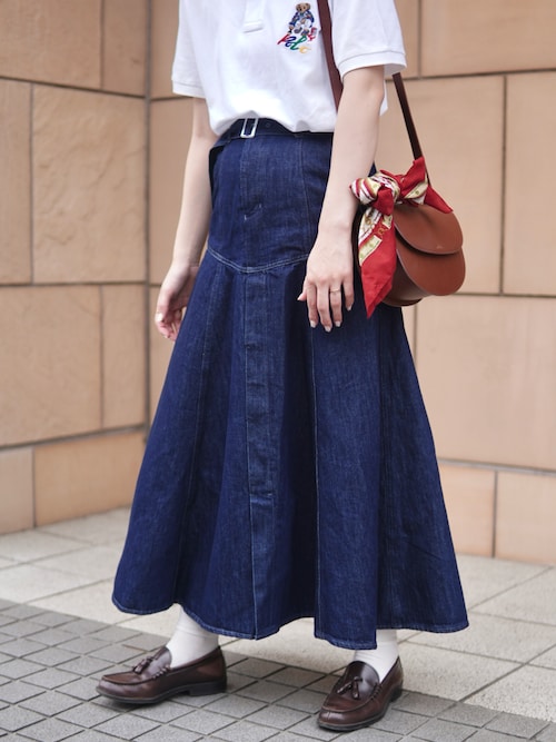 POLO RALPH LAURENのポロシャツを使った「ロングスカート」の