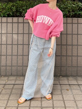 R JUBILEE/アール ジュビリー】Say Hello Cropped Sweatshirt 