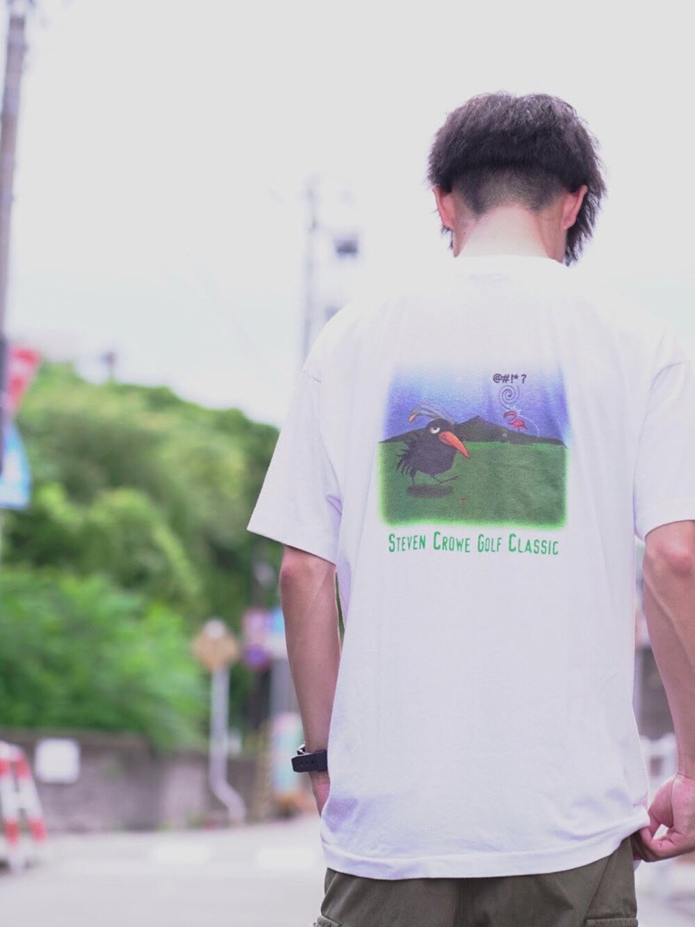「古着コーデ、古着MIX、ミリタリーパンツ、m47、Tシャツ、カジュアルコーデ」｜「FRUIT OF THE LOOMのアイテム（Tシャツ/カットソー、ホワイト系）」を使った、yu_kiさん（メンズ・175cm）の夏コーディネートの3枚目の写真