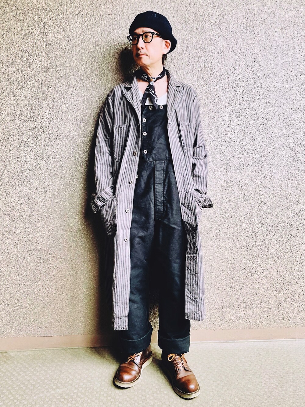 KAPITALのステンカラーコートを使った人気ファッション KAPITALのステンカラーコートを使った人気ファッション