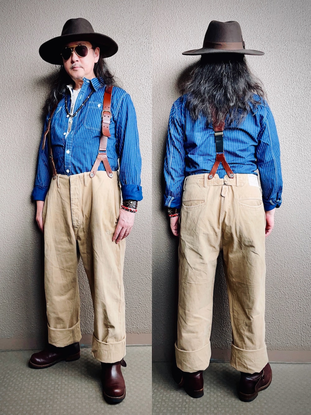 EVISUのサスペンダーを使ったメンズ人気ファッションコーディネート - WEAR