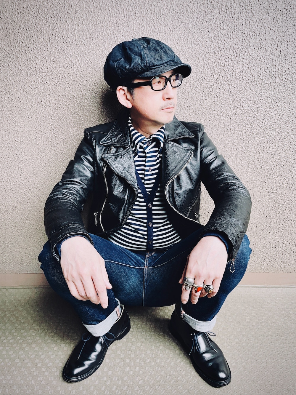 【FashionMania】　ライダース レザージャケット ライダース クロップドパンクライダース