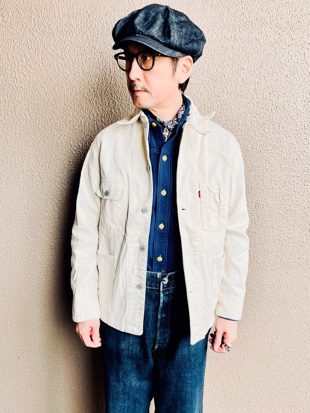 YasushiImanishi｜EVISUのカバーオールを使ったコーディネート