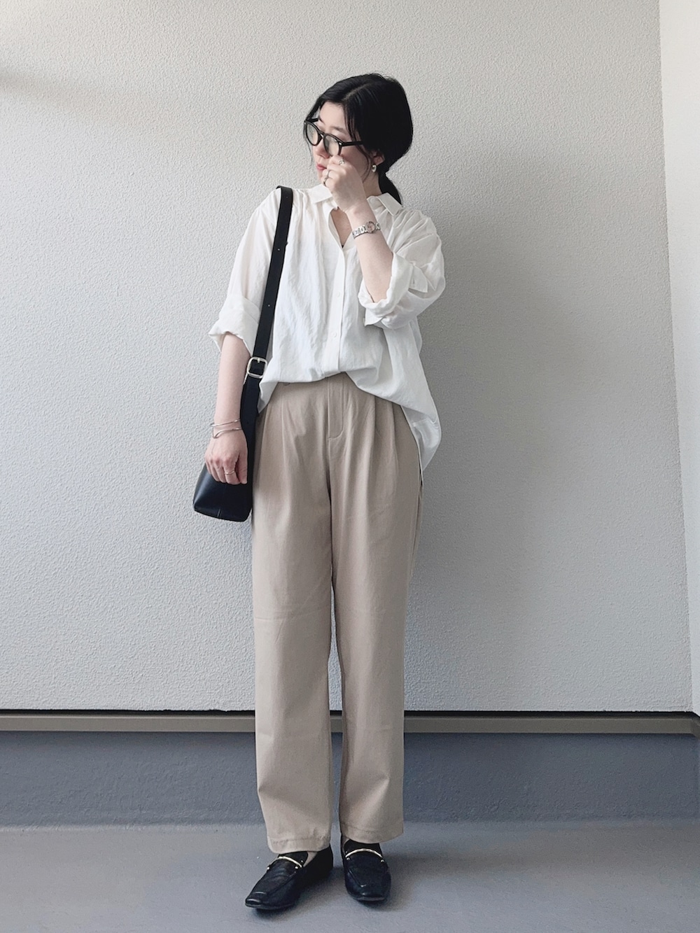 haruさんの「【雑誌InRed6月号掲載】GOKU楽パンツ 冷感テーパード【親子おそろい】（ikka）」を使ったコーディネートの4枚目の写真