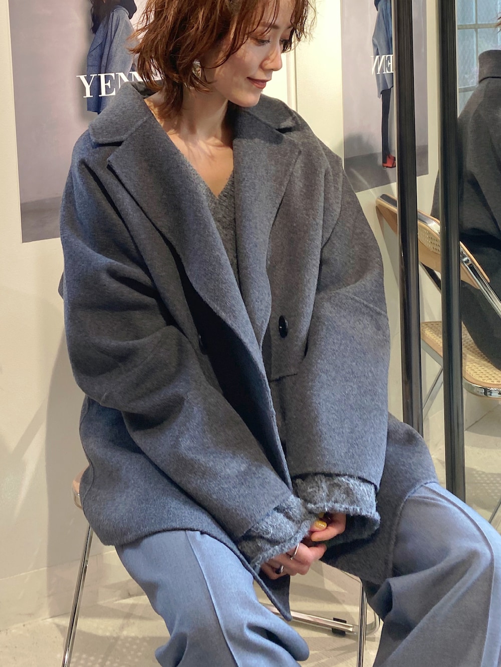 YENN ピーコート　gray YENN ピーコートgray