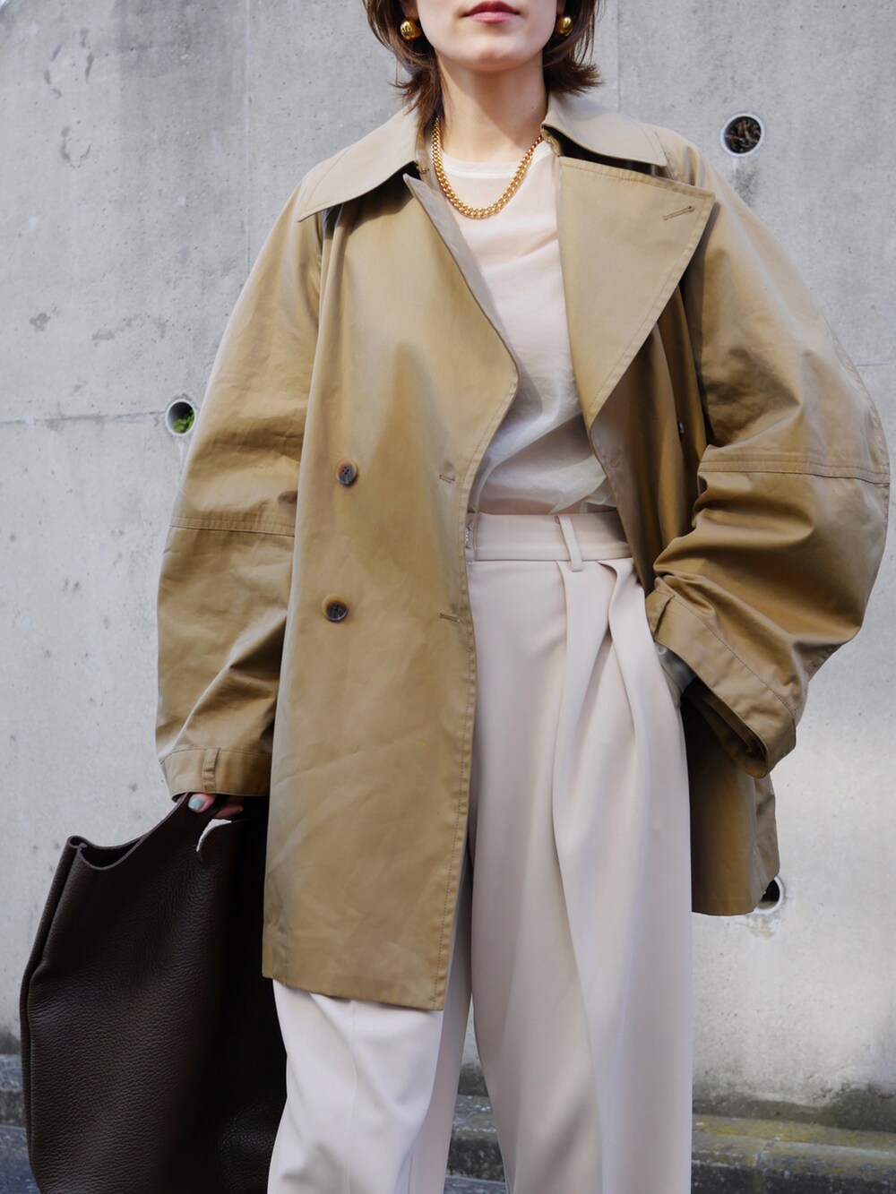 【ETRE TOKYO 】コーティングショートトレンチコート アイボリー ETRE TOKYO - コーティングショートトレンチコート - IVORY | ADDICT
