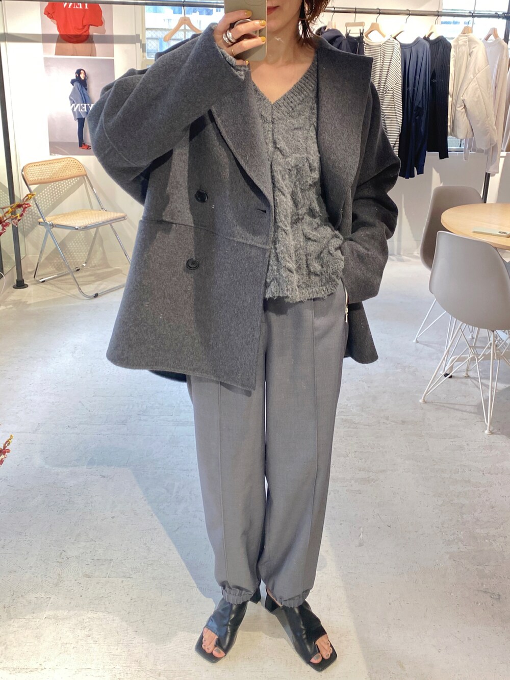 YENN ピーコート　gray YENN ピーコート gray YENN ピーコートgray