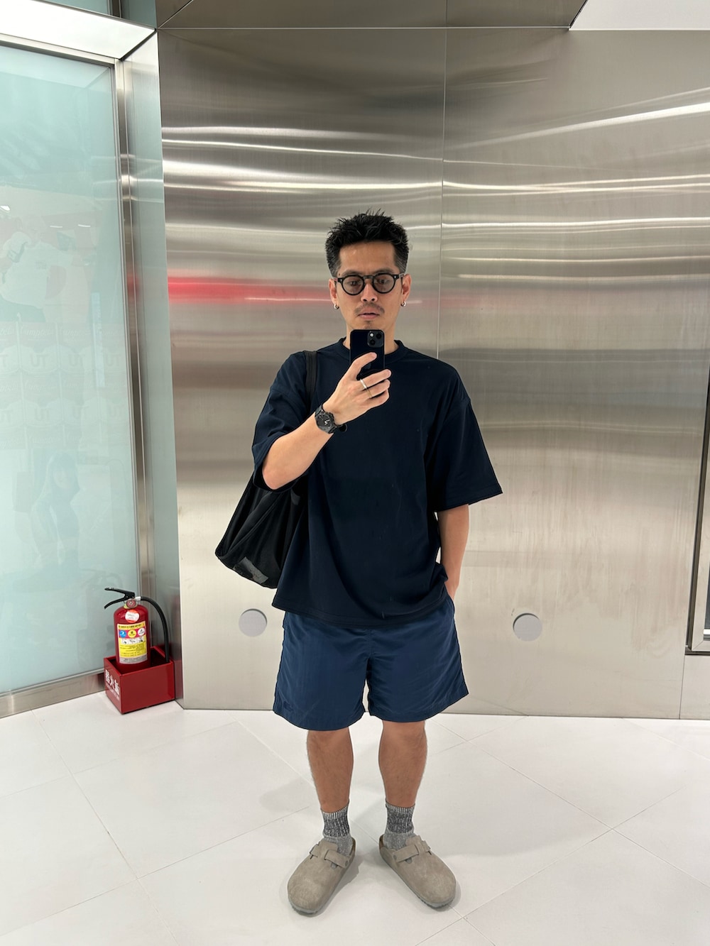 「CAHLUMNのCAHLUMN/カウラム 2-Pack Reversible Tee/2パック リバーシブルTシャツ（Tシャツ/カットソー、ホワイト系）」を使った、tsungpinlinさん（メンズ・165cm）の夏コーディネートの2枚目の写真