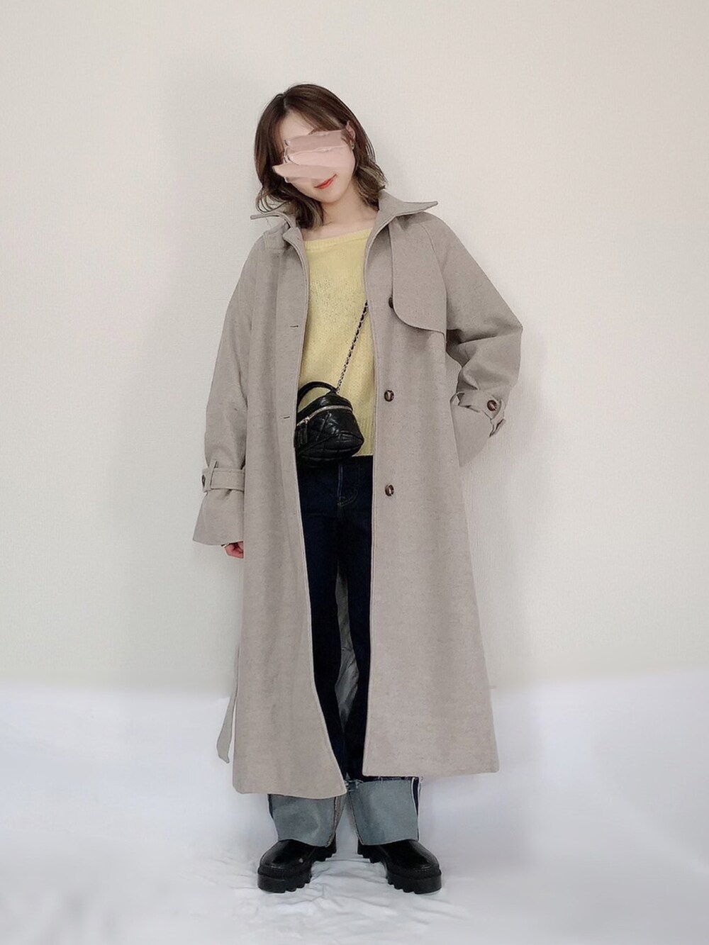 「未来のWEARISTAプロジェクト、秋冬、休日コーデ、秋冬コーデ、低身長女子、パンツスタイル、低身長、きれいめカジュアル、オトナカジュアル」｜「tiptopの【web限定Sサイズあり】袖ベルト付きトレンチコート（トレンチコート、ブラウン系）」を使った、KANONさん（レディース・155cm）の秋コーディネートの2枚目の写真