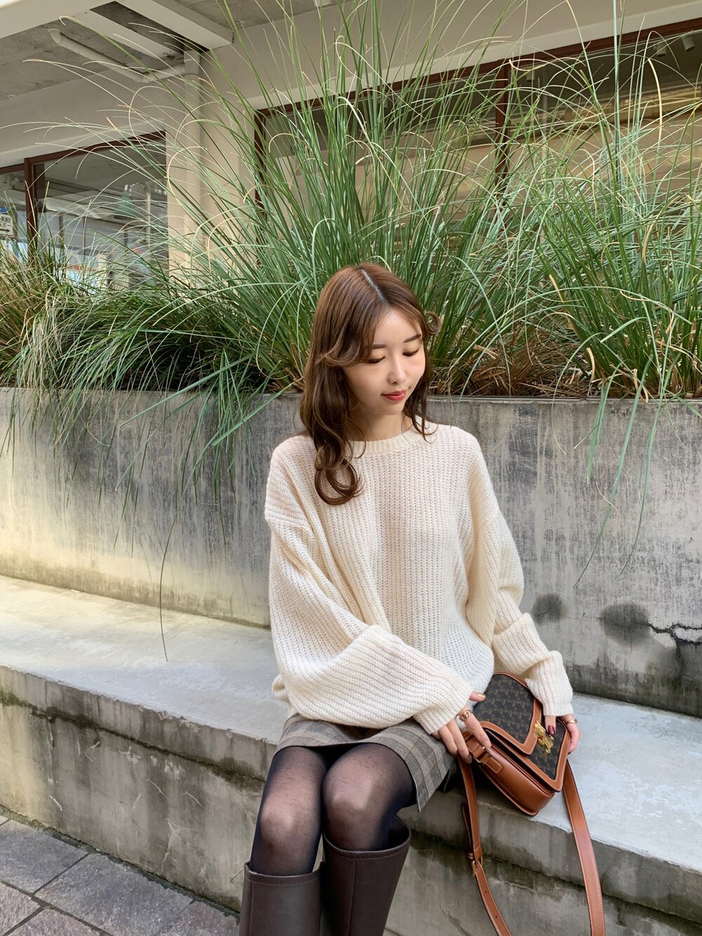 AMERI(アメリ)の「PUFF CHECK JACKET WITH SKIRT PANTS