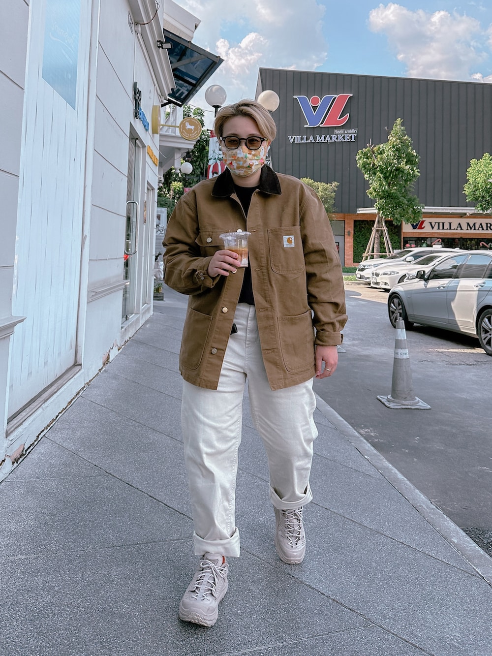 美品】Carhartt WIP コーデュロイ カバーオール パープル
