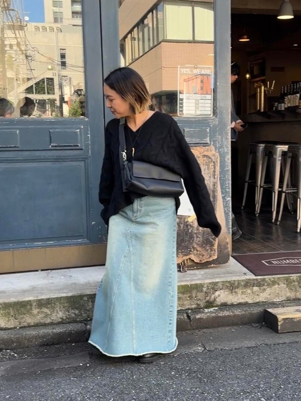 RIVEDROITE LOOSE DENIM SKIRT