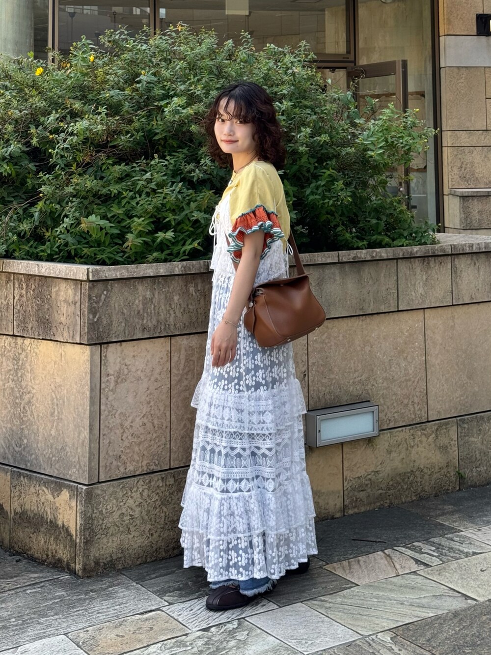 Freada/フリーダ パッチワーク 三段 レース ティアード キャミ