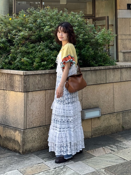 Freada/フリーダ パッチワーク 三段 レース ティアード キャミ