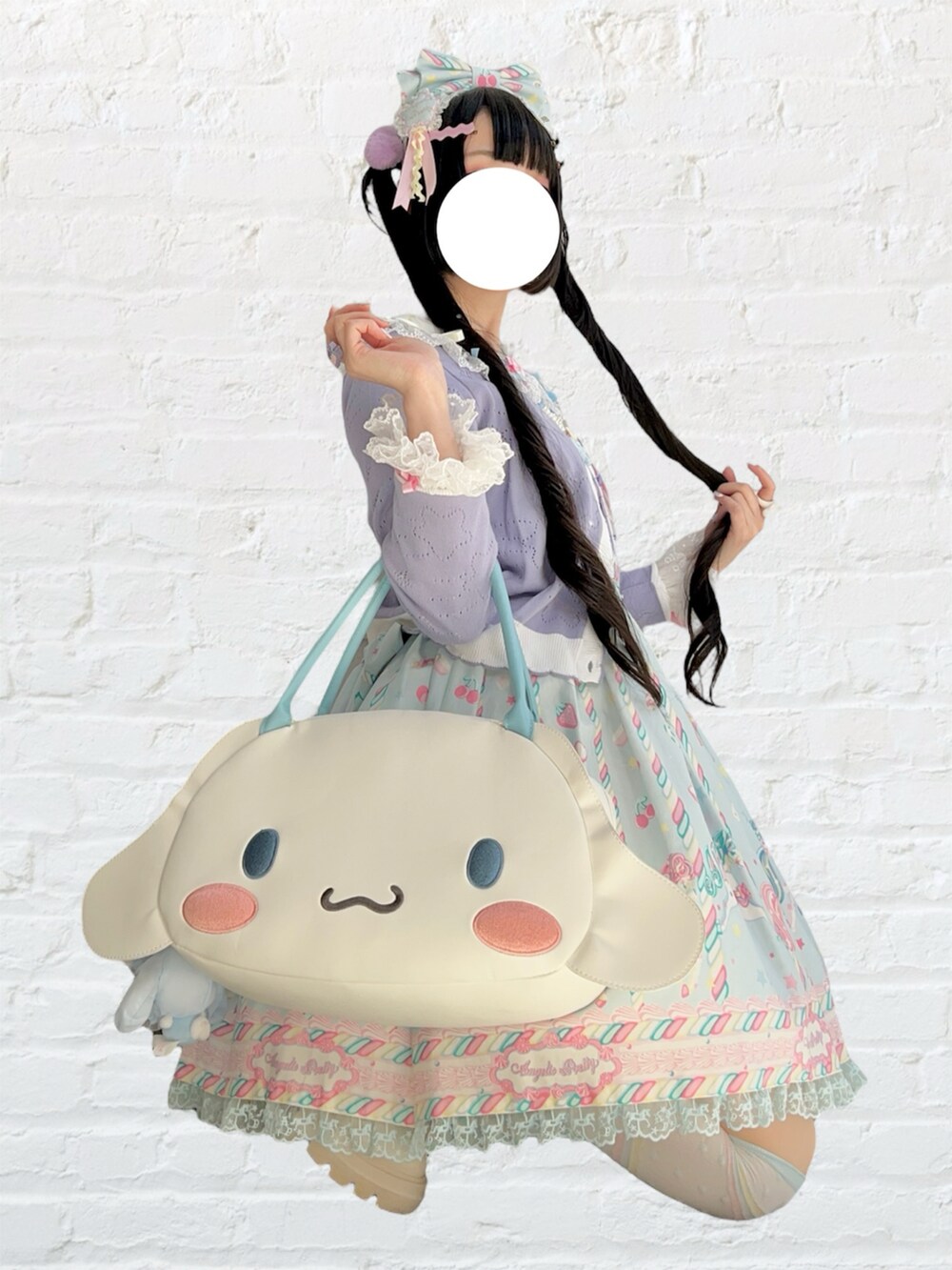 「パステルカラー、ロリータ、ロリータファッション、ロリィタ、ロリィタファッション、lolita、lolitafashion、Angelic Pretty、シナモン」｜「Angelic PrettyのSugary Carnival（ジャンパースカート、ブルー系）」を使った、lucaさん（骨格ウェーブ・レディース・165cm）の秋コーディネートの2枚目の写真